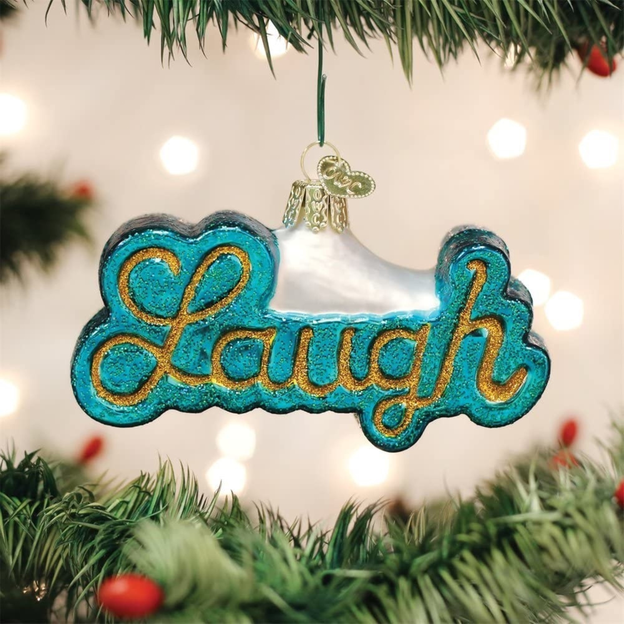 Old World Christmas Glass Blown Ornament for Christmas Tree, Laugh