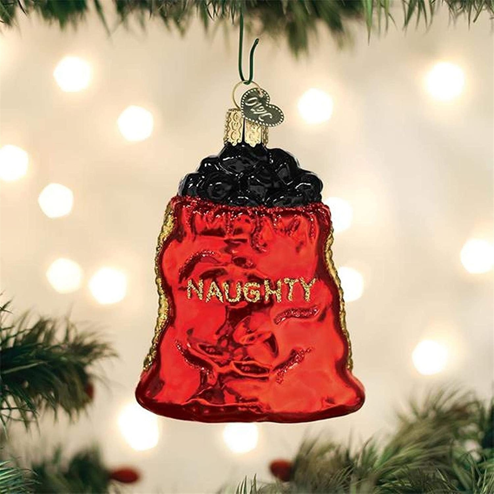 Old World Christmas Blown Glass Ornament for Christmas Tree, Bag of Coal
