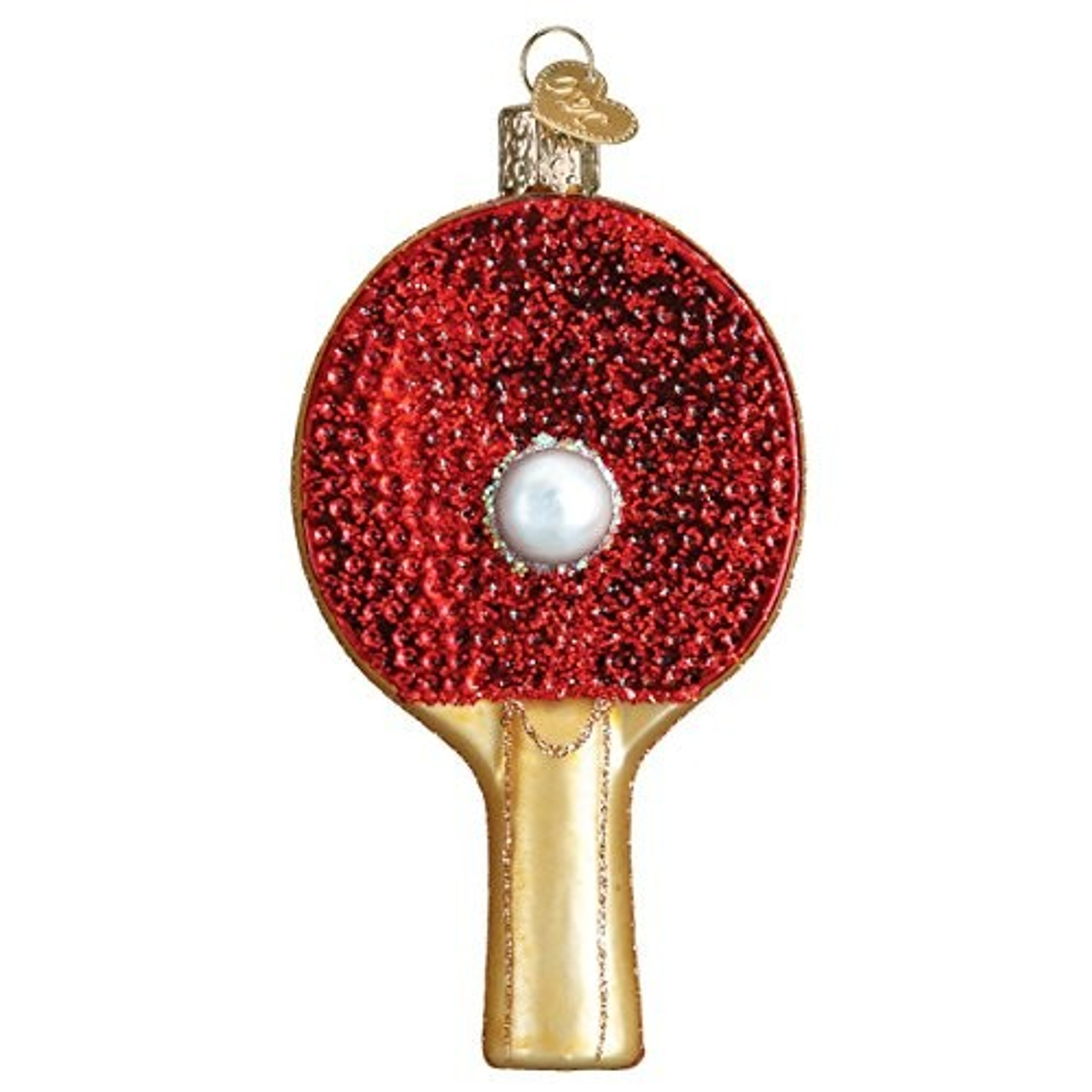 Old World Christmas Ping Pong Paddle Glass Blown Ornament