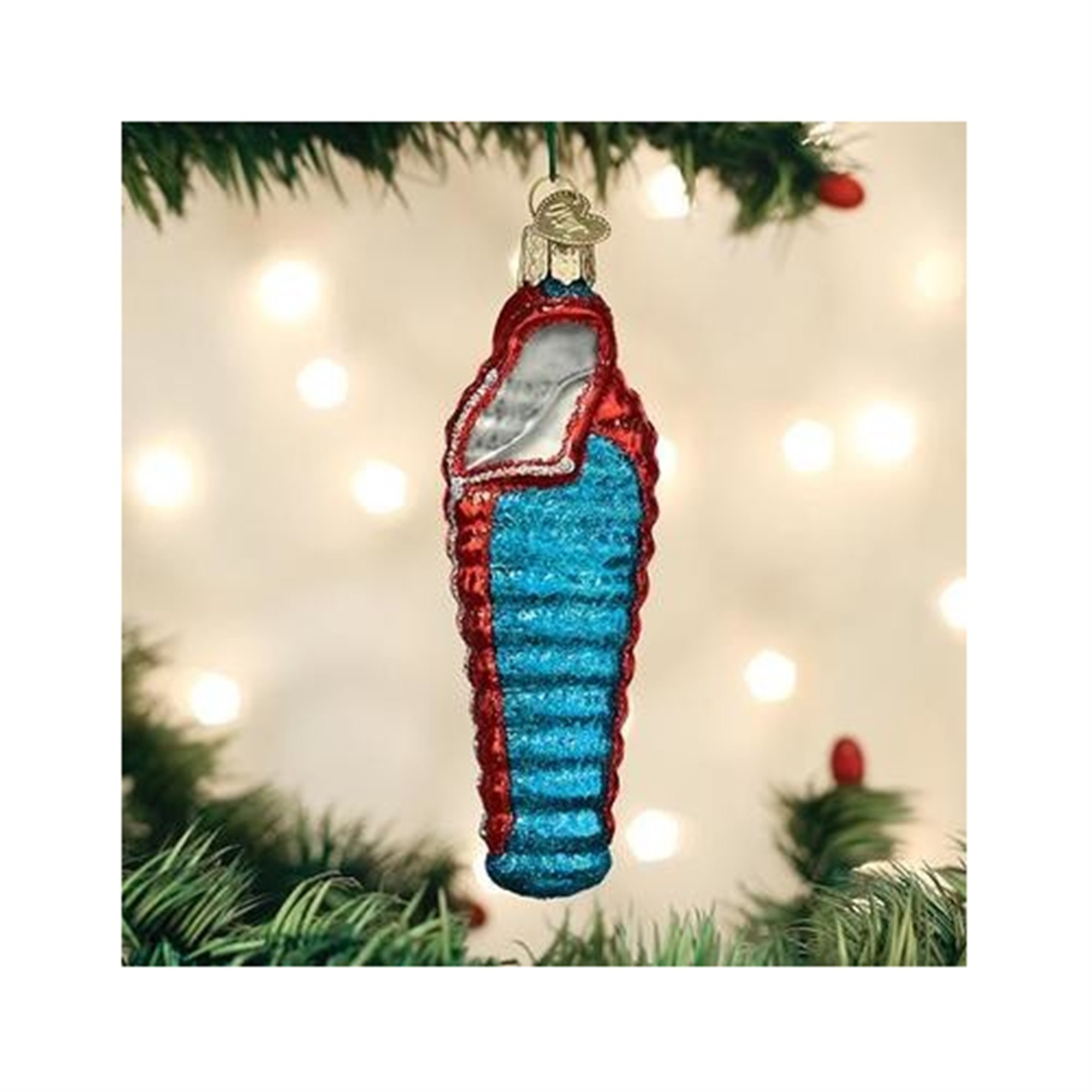 Old World Christmas Blown Glass Ornament for Christmas Tree, Sleeping Bag