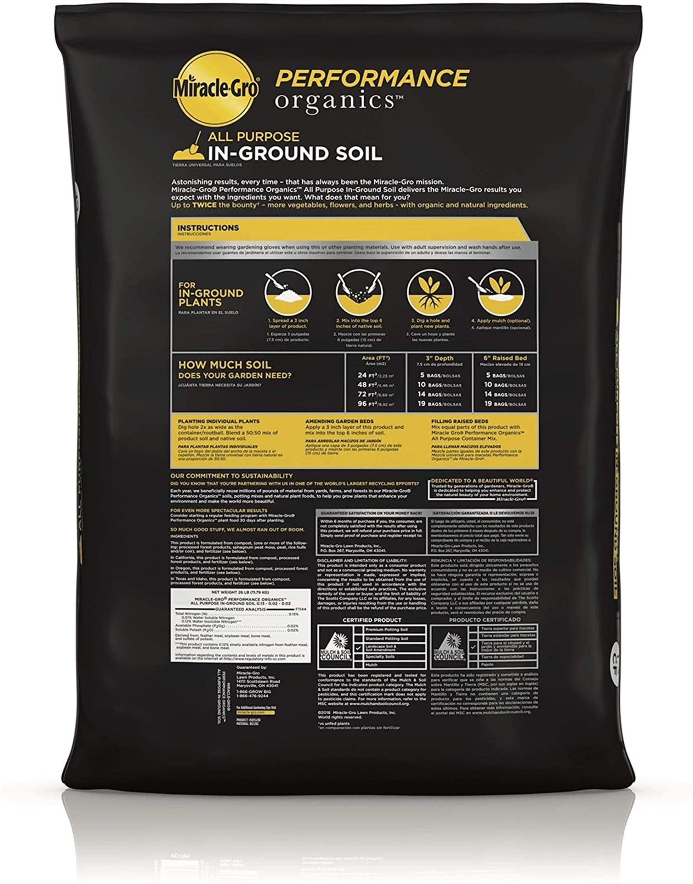 Miracle-Gro Performance Organics All Purpose in-Ground Soil 1.3 CF