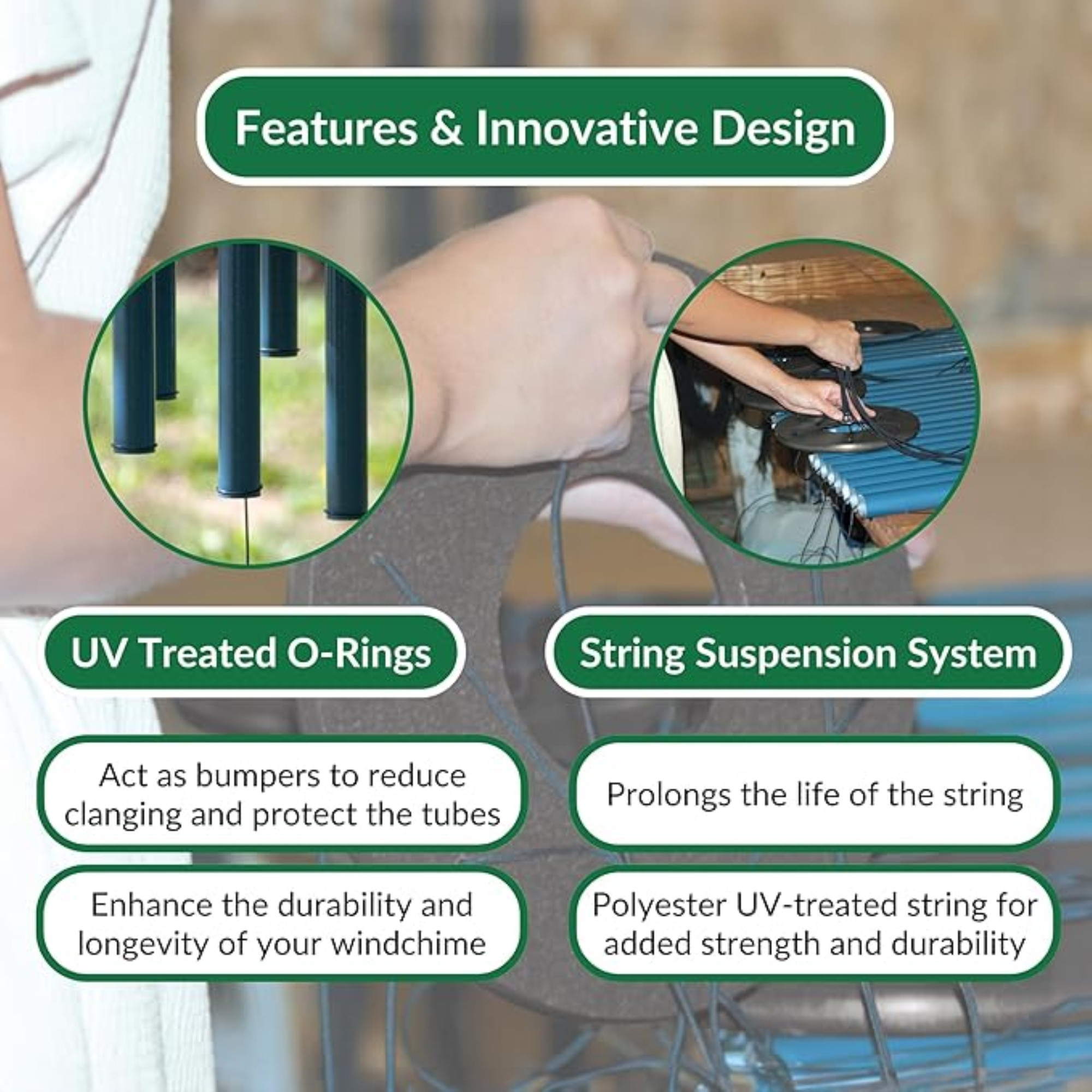 Lambright Chimes Music of The Universe Wind Chime, Amish Handcrafted, 84in