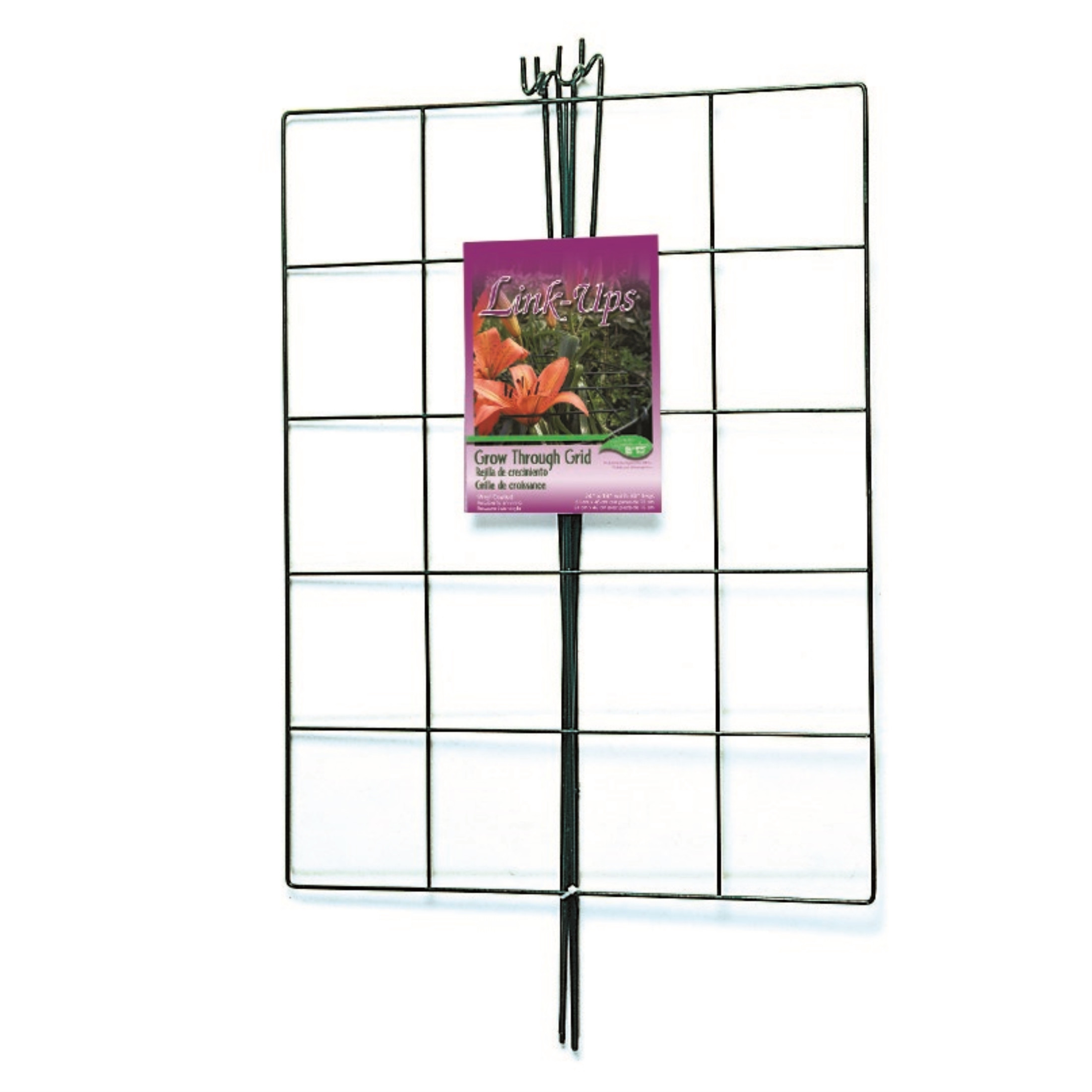 Luster Leaf Link-Ups Rectangle Metal Grow Through Grid Plant Support, 24" x 18" Grid, Green Luster Leaf Link-Ups Rectangle Metal Grow Through Grid Plant Support, 24" x 18" Grid, Green