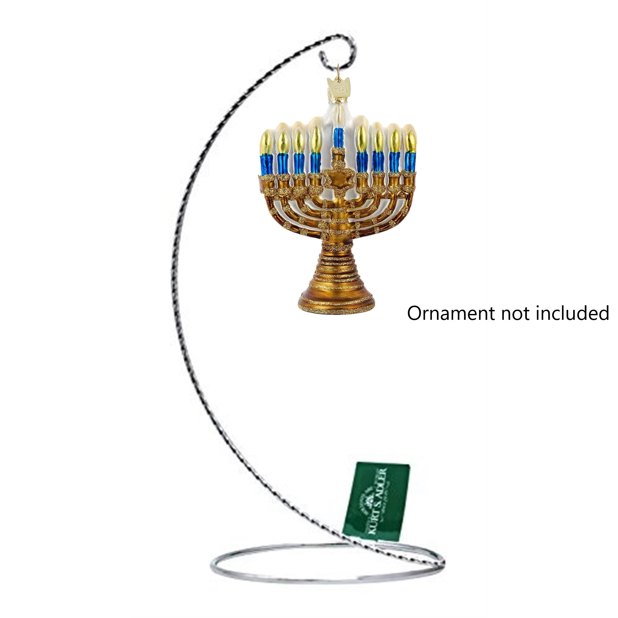 Kurt Adler Twisted Metal Ornament Stand – Elegant Display Holder for Ornaments, Silver 8"