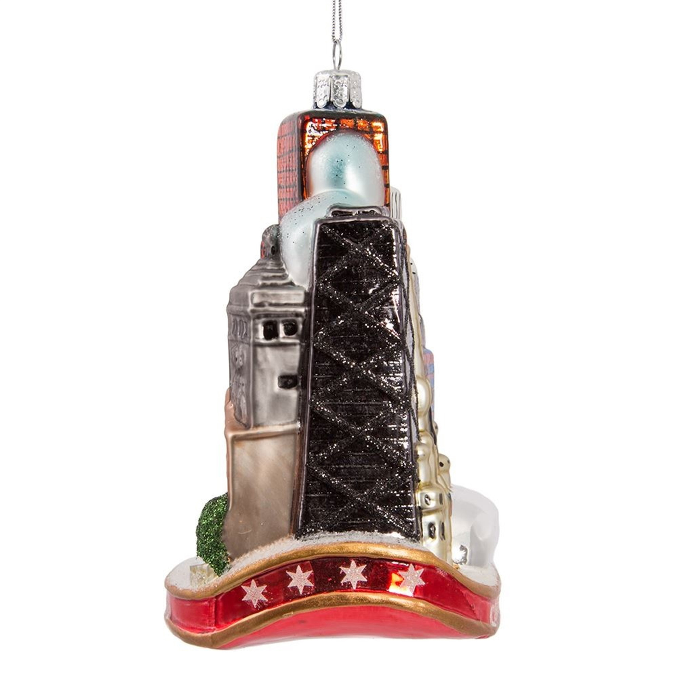 Kurt Adler Glass Chicago City Ornament, 5"
