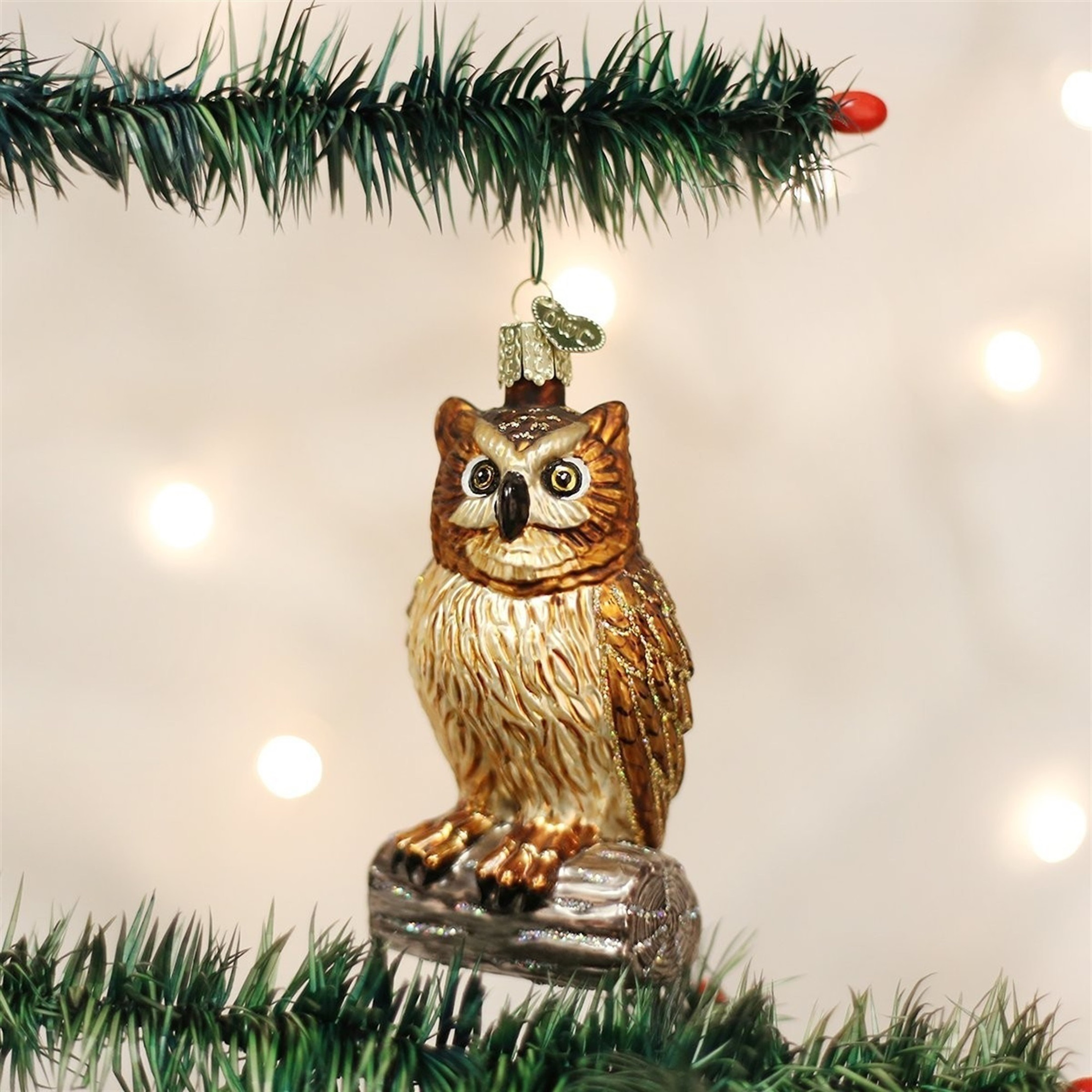 Old World Christmas Wise Old Owl Glass Blown Ornament for Christmas Tree