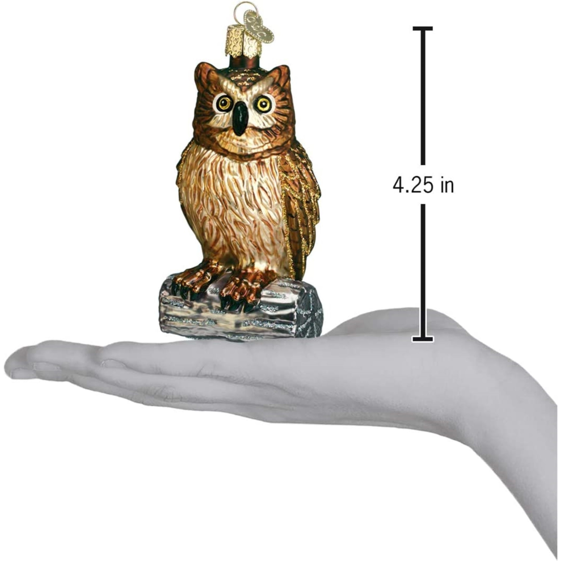 Old World Christmas Wise Old Owl Glass Blown Ornament for Christmas Tree