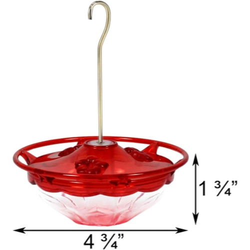 Aspects HummBlossom Rose Nectar Bird Feeder — 3 Feeding Ports, HighView Perch — 4 oz