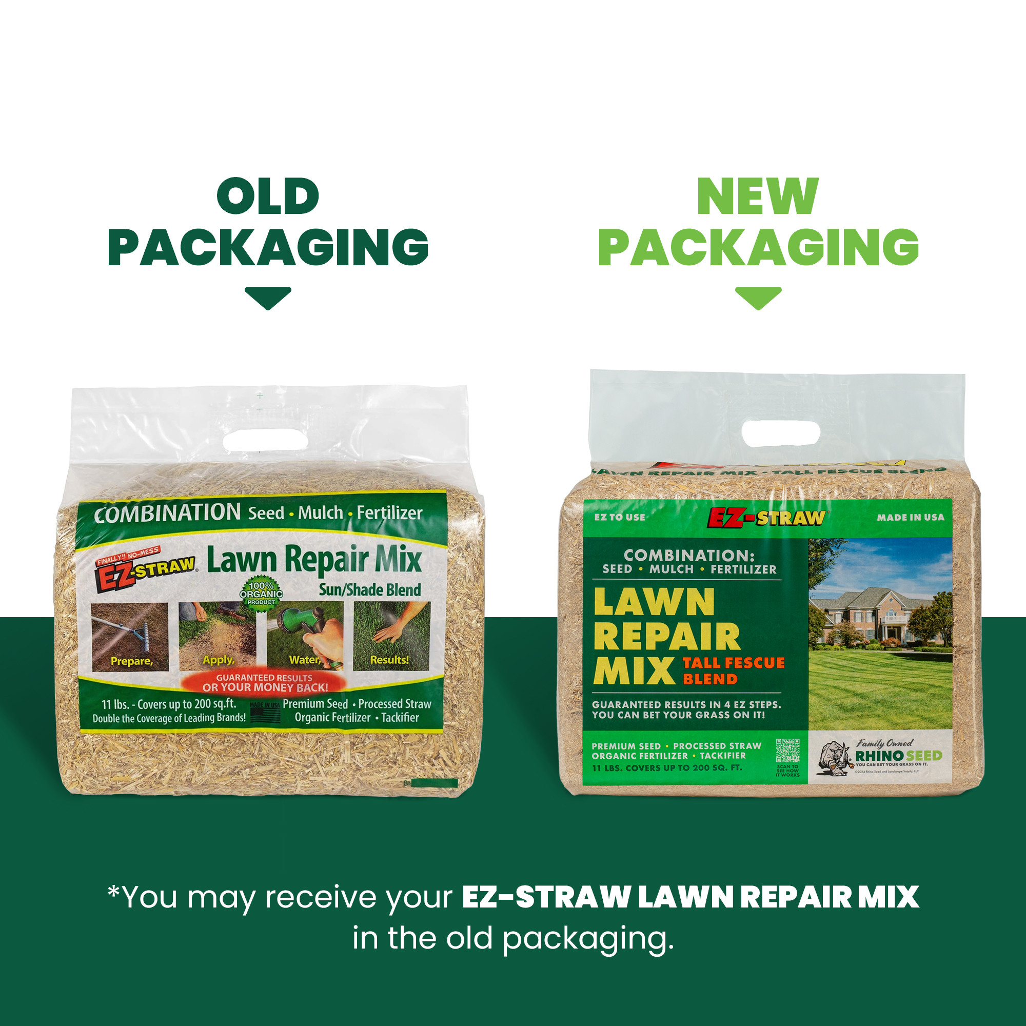 EZ Straw Lawn Repair Mix Tall Fescue Blend - Seed, Mulch & Fertilizer, 200sq ft.