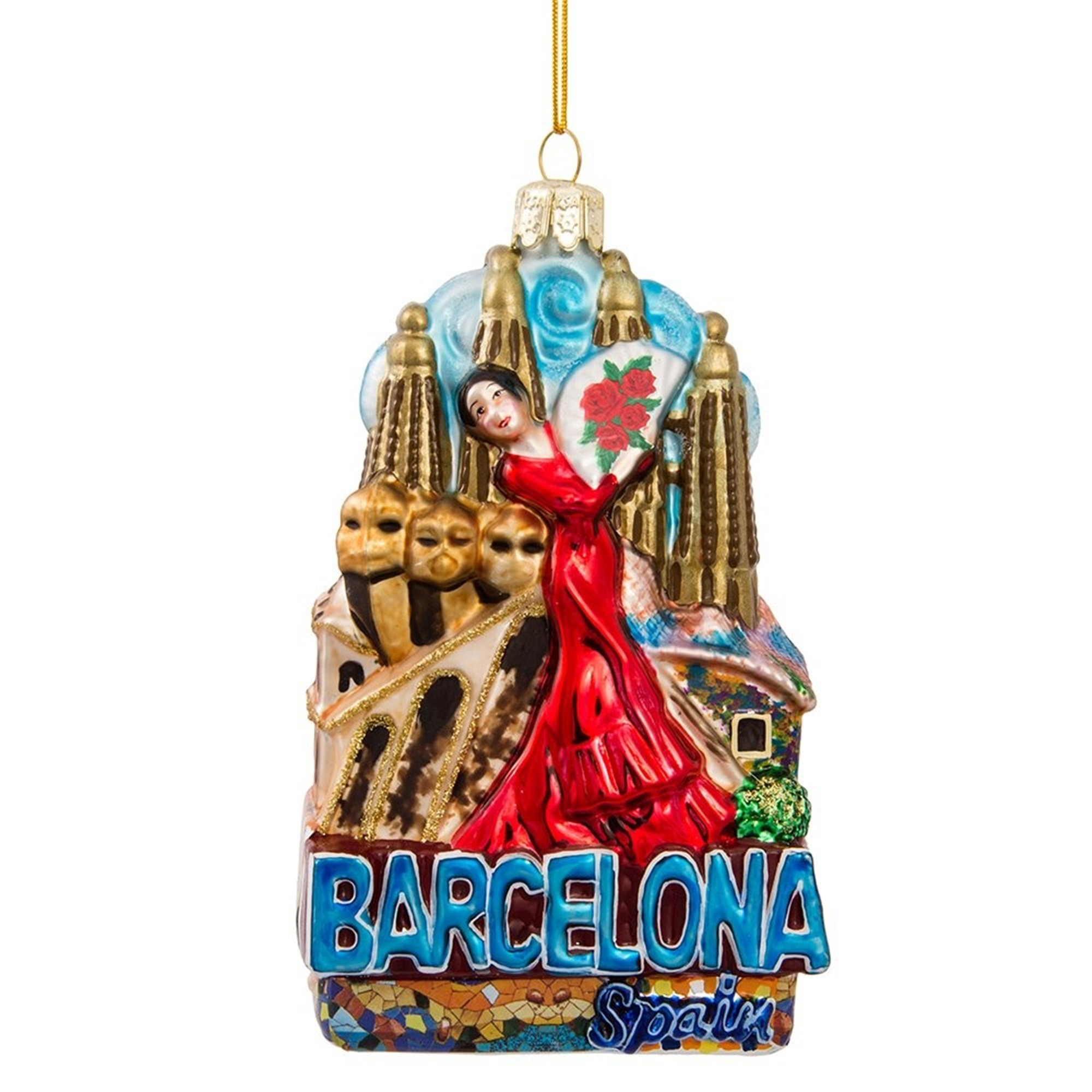 Kurt Adler Glass Ornament for Christmas Tree, Barcelona