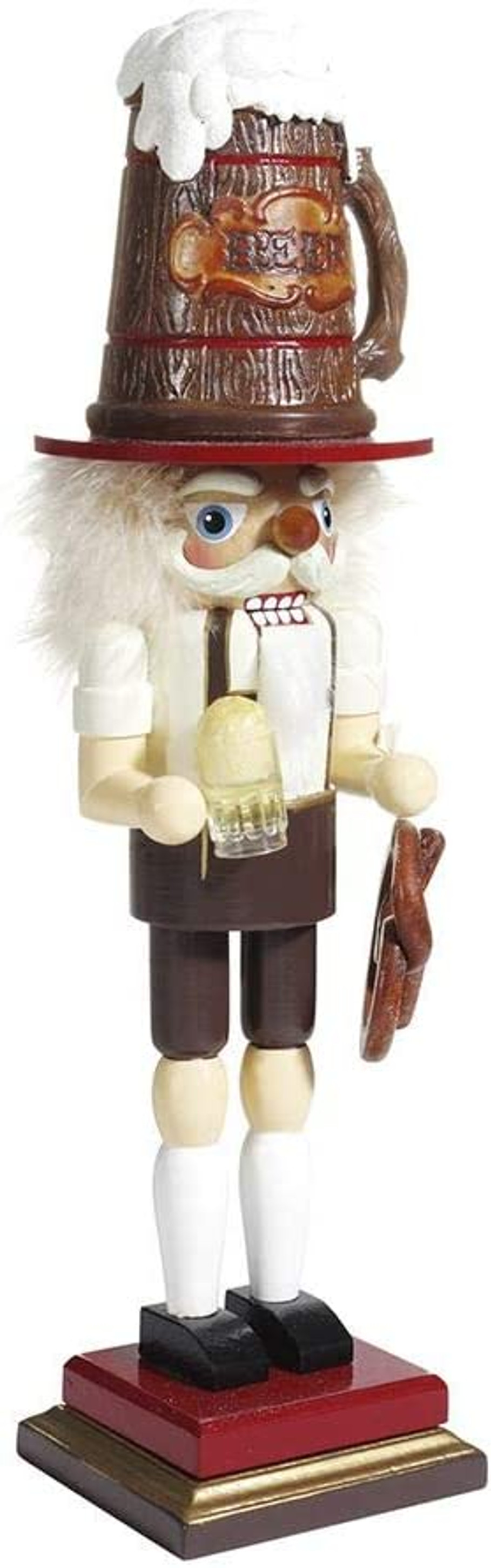 Kurt Adler Hollywood Beer and Pretzel Nutcracker, 15" tall