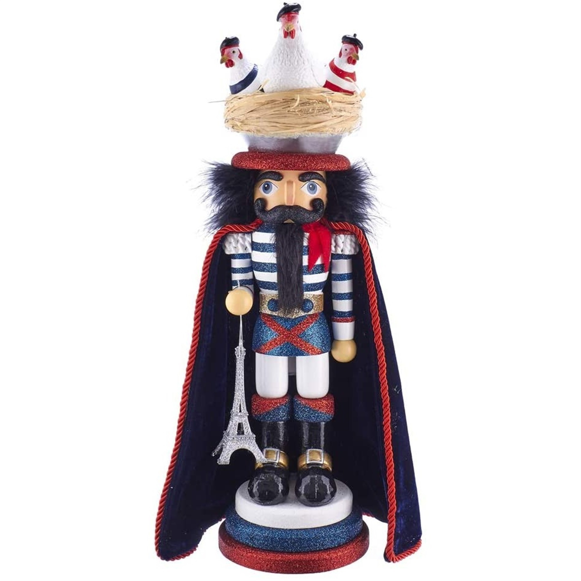 Kurt Adler Hollywood Three French Hens Nutcracker, 17.5"