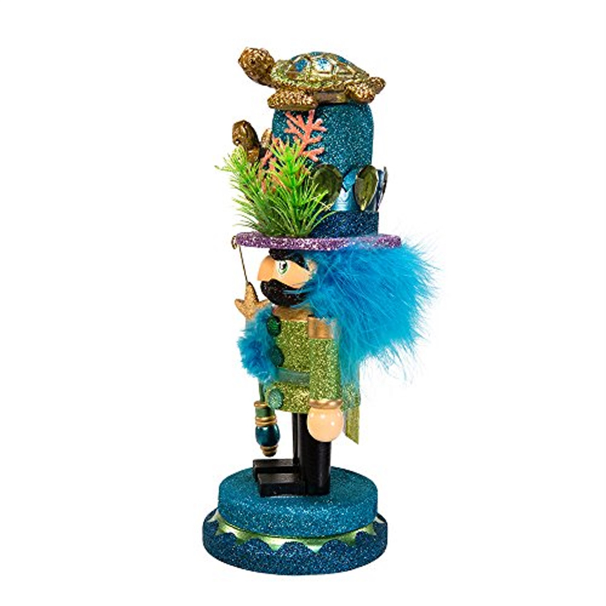 Kurt Adler Hollywood Nutcracker with Sea Turtle Hat, 11-Inch