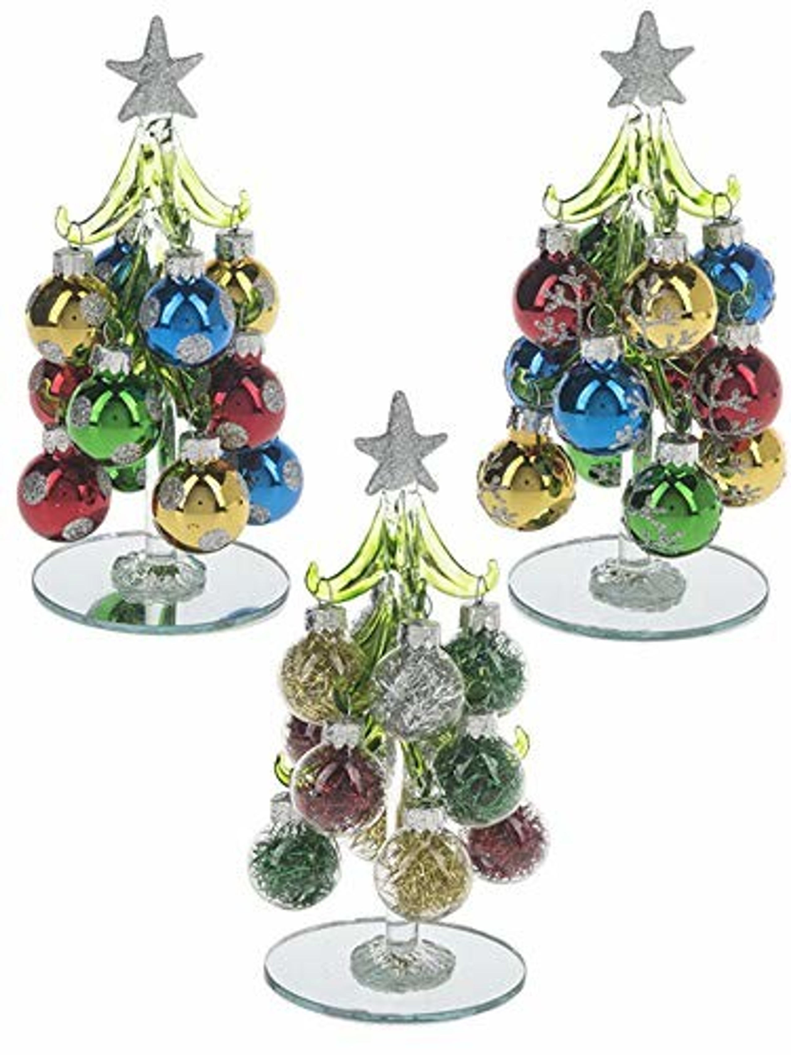 Ganz EX29342 Set of 3 Christmas Trees w/ Small Ornaments - Esbenshades