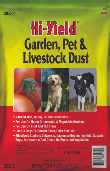 Hi-Yield Garden Pet and Livestock Dust Insect Control, 4-Pound