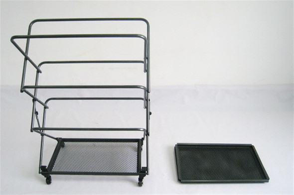 Zenithen 4-Shelf Folding Rack with Wheels – Kitchen, Pantry & Home Storage, Gray