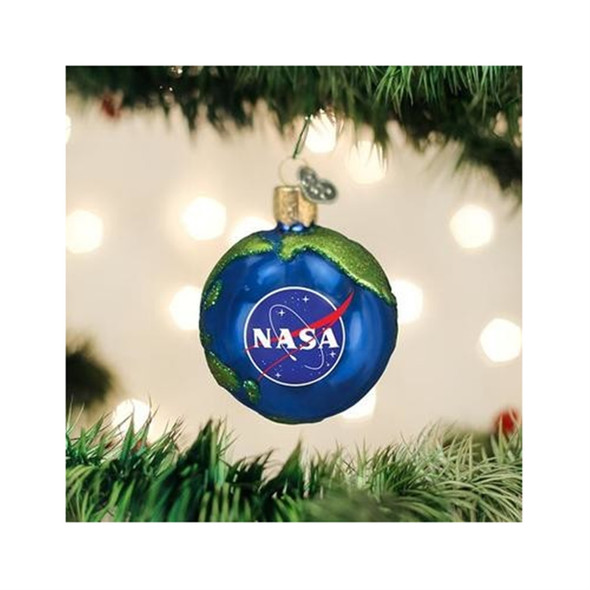 Old World Christmas Glass Blown Ornament for Christmas Tree, NASA Earth