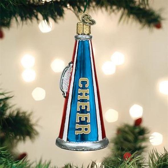 Old World Christmas Glass Blown Ornament for Christmas Tree, Cheer Megaphone
