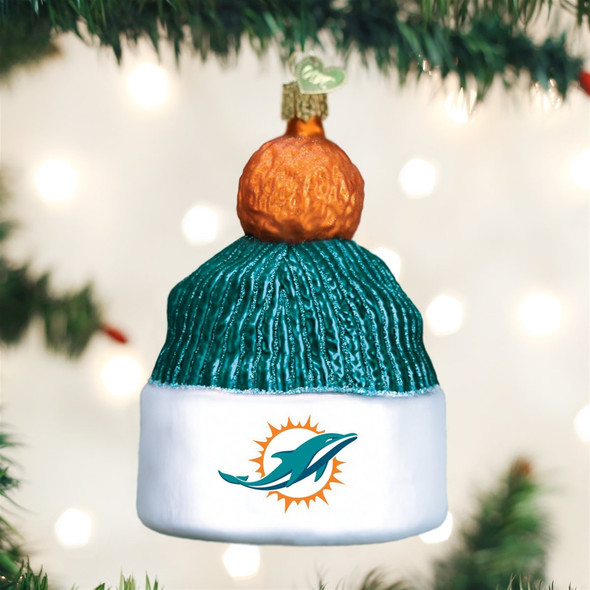 Old World Christmas Miami Dolphins Beanie Ornament For Christmas Tree
