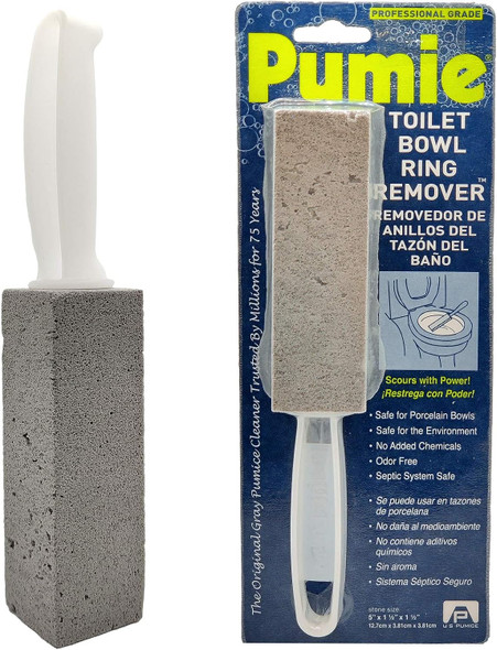 Pumie Pumice Stone Toilet Bowl Ring Remover – Odor-Free, No Chemicals, Eco-Friendly