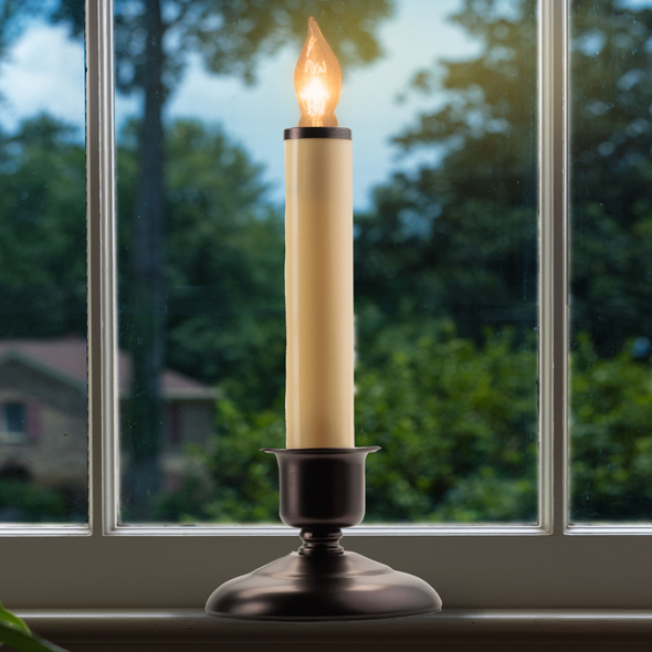 IMC Cape Cod Electric Candle w/ Steady Lighting- Antique Bronze, 9.5" (Qty 1)