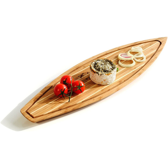 XXD Bamboo Skerry Cruiser Cutting Board – Maritime-Inspired Serving and Cheese Board | Caramelized & Oiled Bamboo, 24"