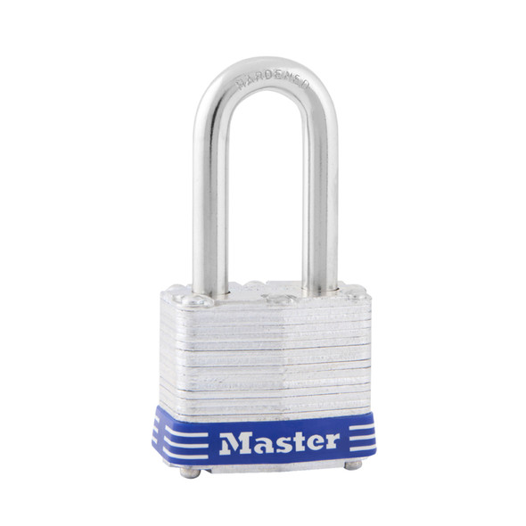 Master Lock Laminated Hardened Steel Padlock, 1-1/2" Long Shackle