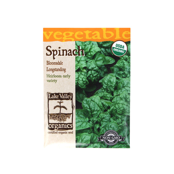 Lake Valley Seed Spinach Organic Bloomsdale Vegetable Seeds, 4g