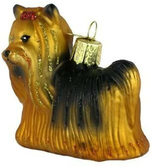 Old World Christmas 12151 Glass Blown Yorkie Ornament