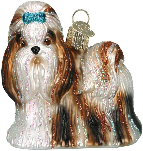 Old World Christmas Glass Blown Ornament, Shih Tzu (With OWC Gift Box)