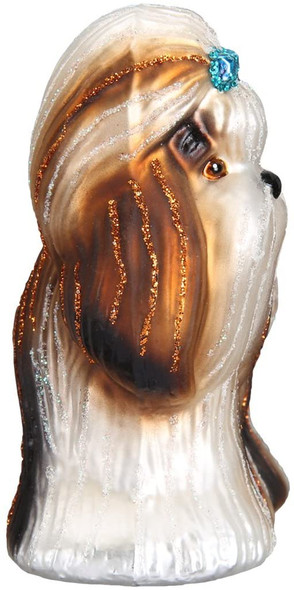 Old World Christmas Glass Blown Ornament, Shih Tzu (With OWC Gift Box)