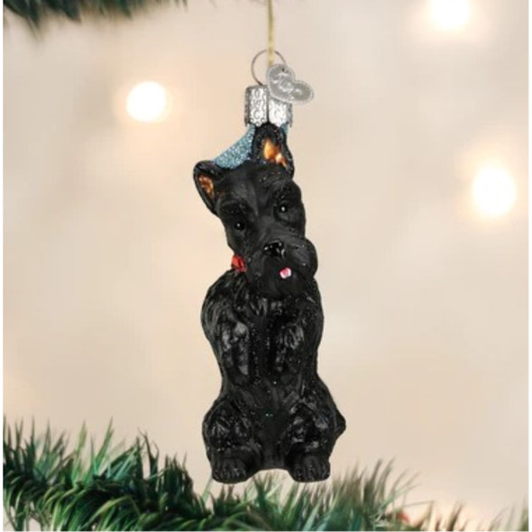 Old World Christmas Glass Blown Ornament, Scottish Terrier (With OWC Gift Box)