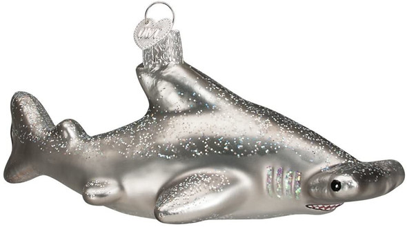 Old World Christmas Glass Blown Ornament, Hammerhead Shark (With OWC Gift Box)