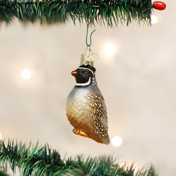 Old World Christmas Glass Blown Partridge Ornament (With OWC Gift Box)