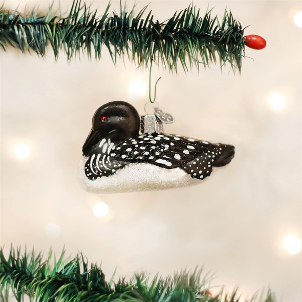 Old World Christmas Glass Blown Christmas Ornament, Loon (With OWC Gift Box)