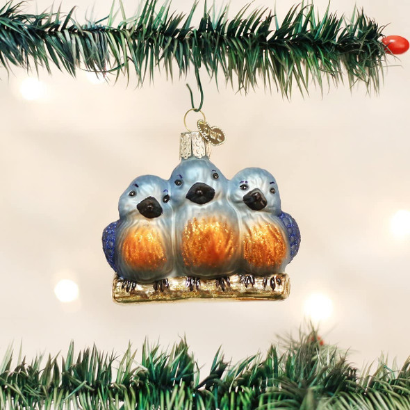 Old World Christmas 16060 Glass Blown Feathered Friends Ornament