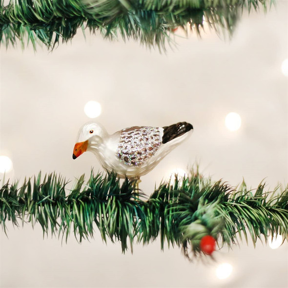 Old World Christmas Glass Blown Clip On Christmas Ornament for Tree, Seagull