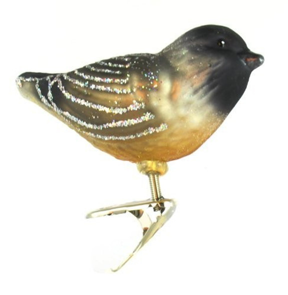 Old World Christmas 18068 Glass Blown Cherry Chickadee Ornament