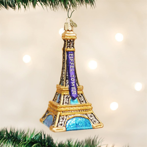 Old World Christmas Glass Blown Christmas Ornament, Eiffel Tower (With OWC Gift Box)