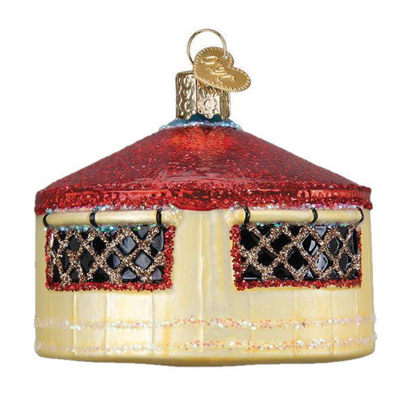 Old World Christmas Blown Glass Ornament for Christmas Tree, Yurt