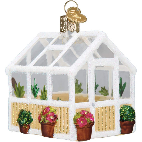 Old World Christmas Glass Blown Ornament, Greenhouse (With OWC Gift Box)