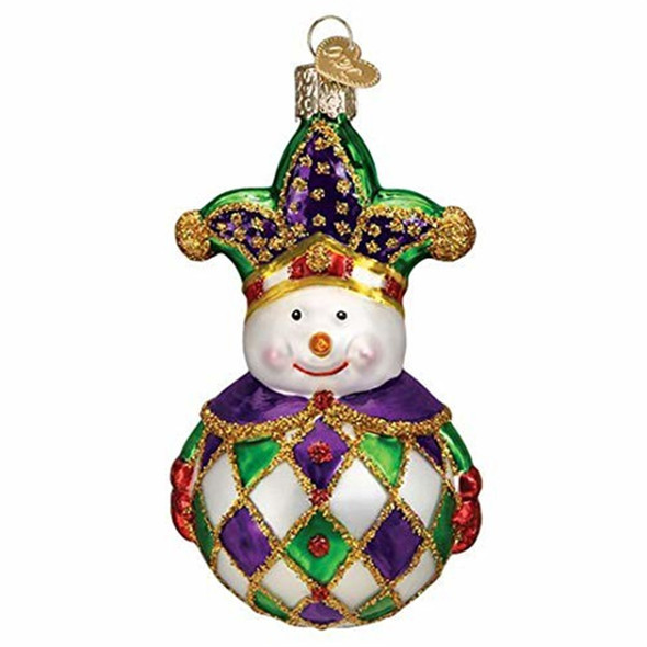 Old World Christmas Glass Blown Ornament for Christmas Tree, Harlequin Snowman