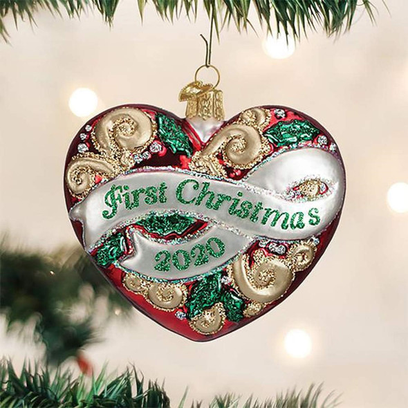 Old World Christmas Glass Blown Ornament for Christmas Tree, 2020 Christmas Heart