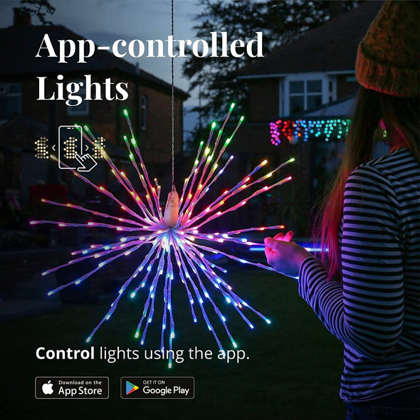 Twinkly TWB200STP-WUS App Controlled Spritzer Light with 200 Multicolor RGB LED Lights