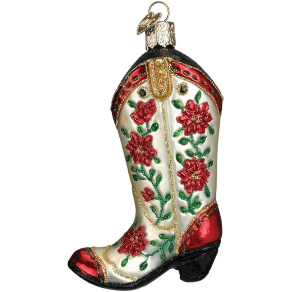 Old World Christmas Blown Glass Ornament for Christmas Tree, Cowgirl Boot