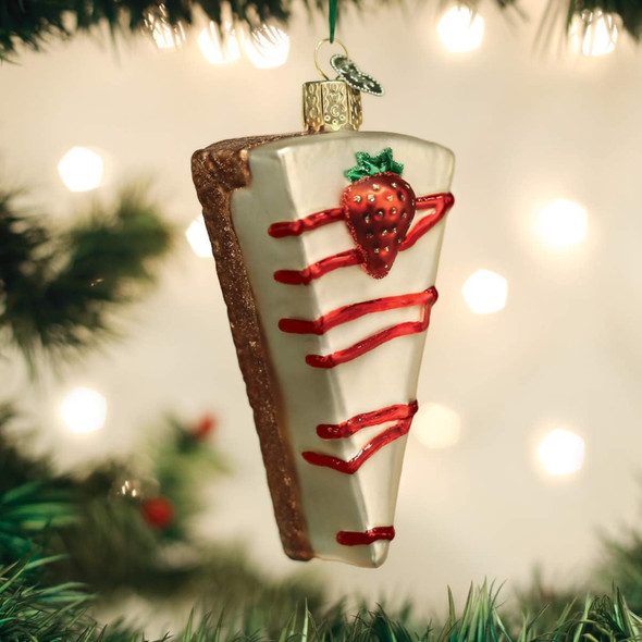 Old World Christmas Blown Glass Ornament for Christmas Tree, Cheesecake