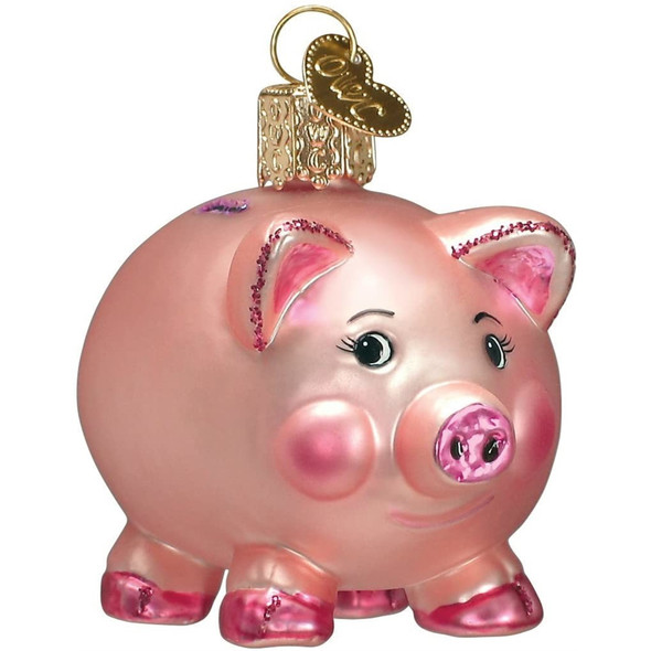 Old World Christmas Blown Glass Ornament for Christmas Tree, Piggy Bank