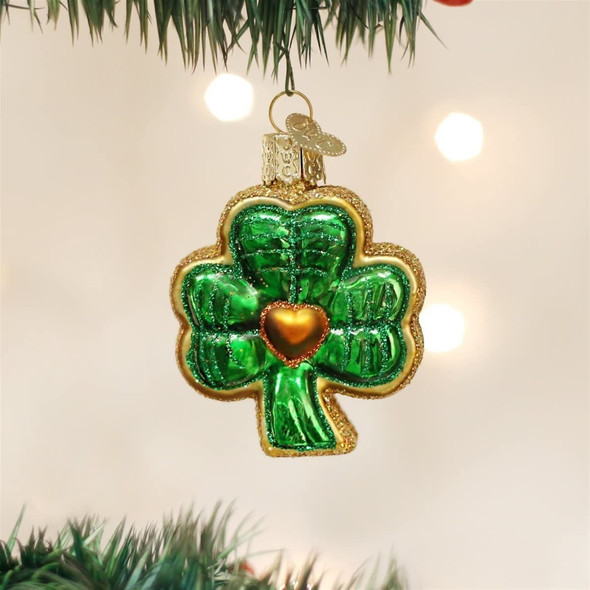 Old World Christmas Glass Blown Ornament for Christmas Tree, Shamrock
