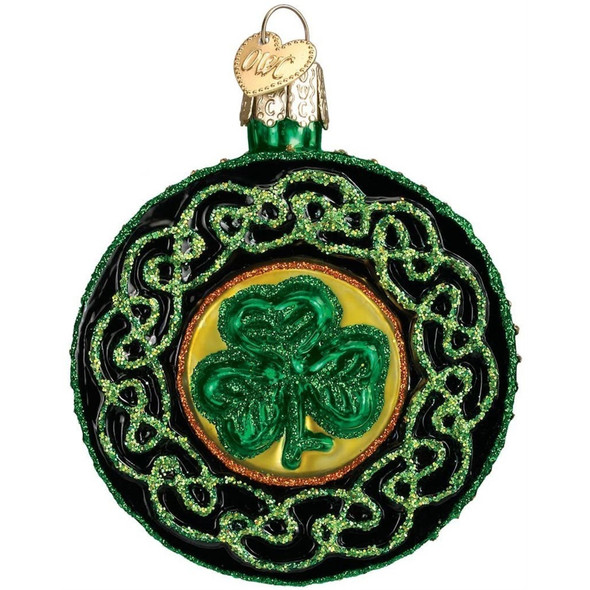 Old World Christmas Blown Glass Ornament for Christmas Tree, Celtic Brooch