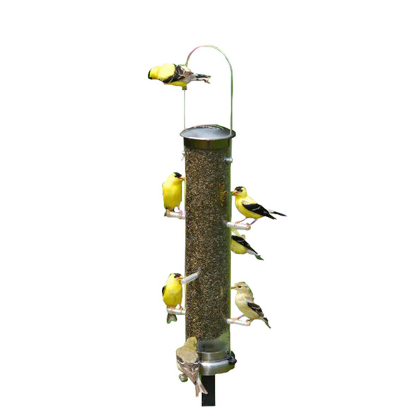 Aspects Quick-Clean Nickel Tube Wild Bird Feeder with 8 Feeding Ports, 1.25qt Seed Capacity
